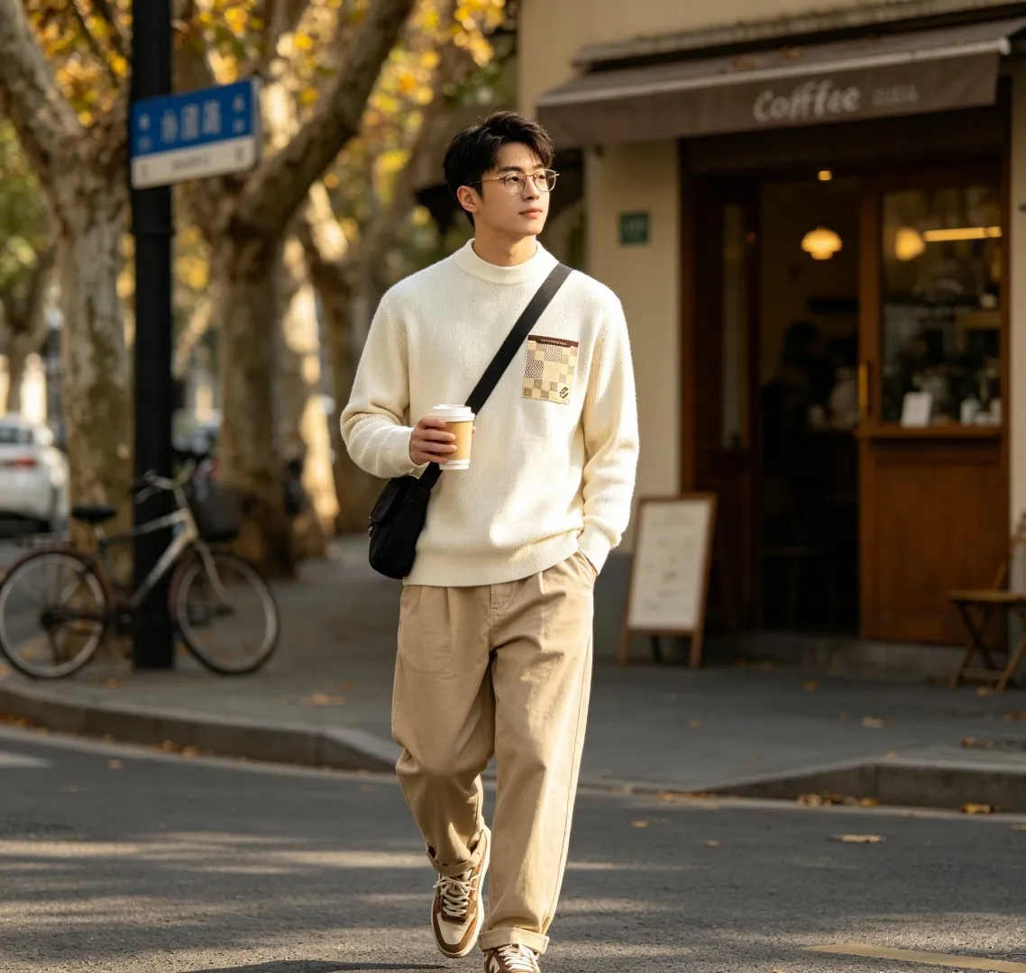 Louis Vuitton/Louis Vuitton checkered fake pocket crewneck sweater